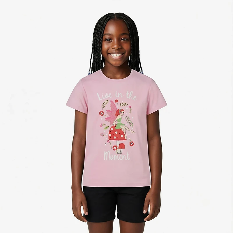 BCG Girls' Lifestyle Cotton Fairy Moment Short Sleeve T-shirt