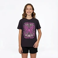 BCG Girls' Lifestyle Cotton Butterfly Short Sleeve T-shirt