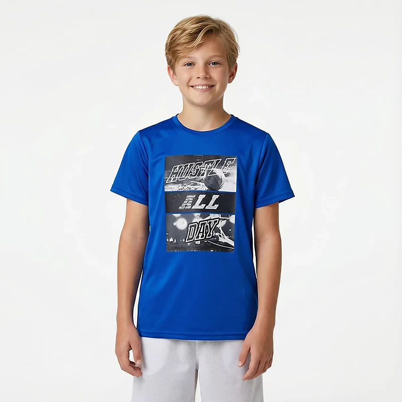 BCG Boys' Turbo Short Sleeve Hustle All Day Graphic T-shirt