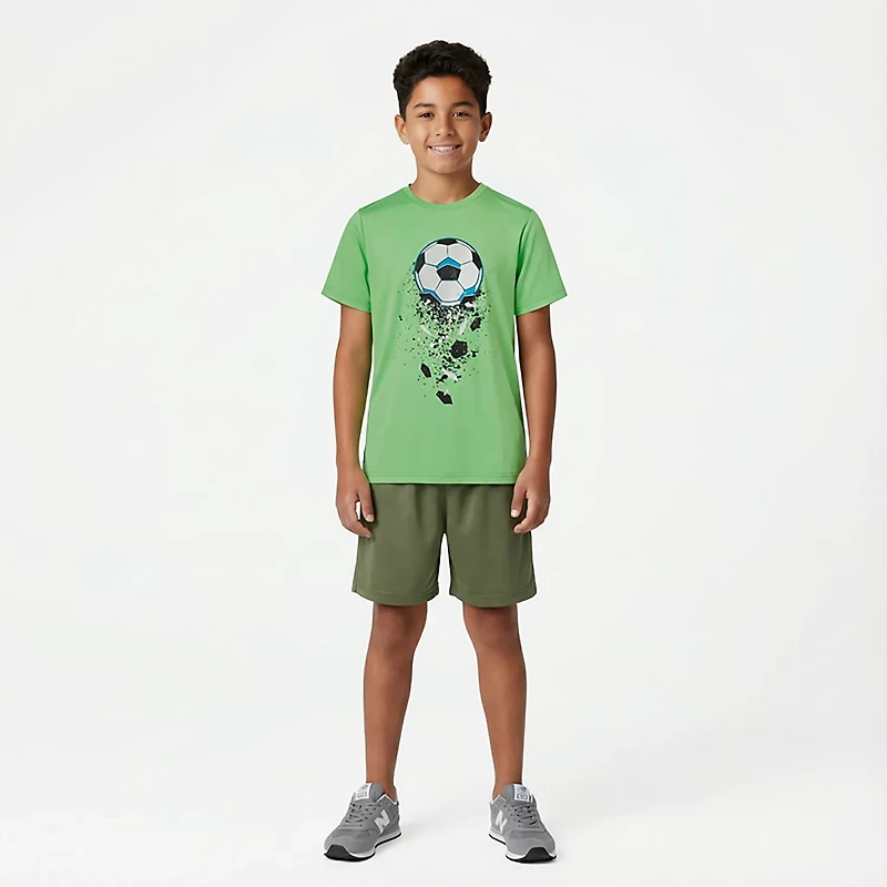 BCG Boys' Turbo Soccer Speckle Short Sleeve T-shirt