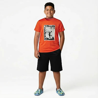 BCG Boys' Turbo Graphic Train Harder T-shirt