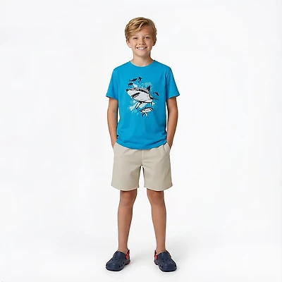 BCG Boys' Cotton Short Sleeve Shark Surf T-shirt