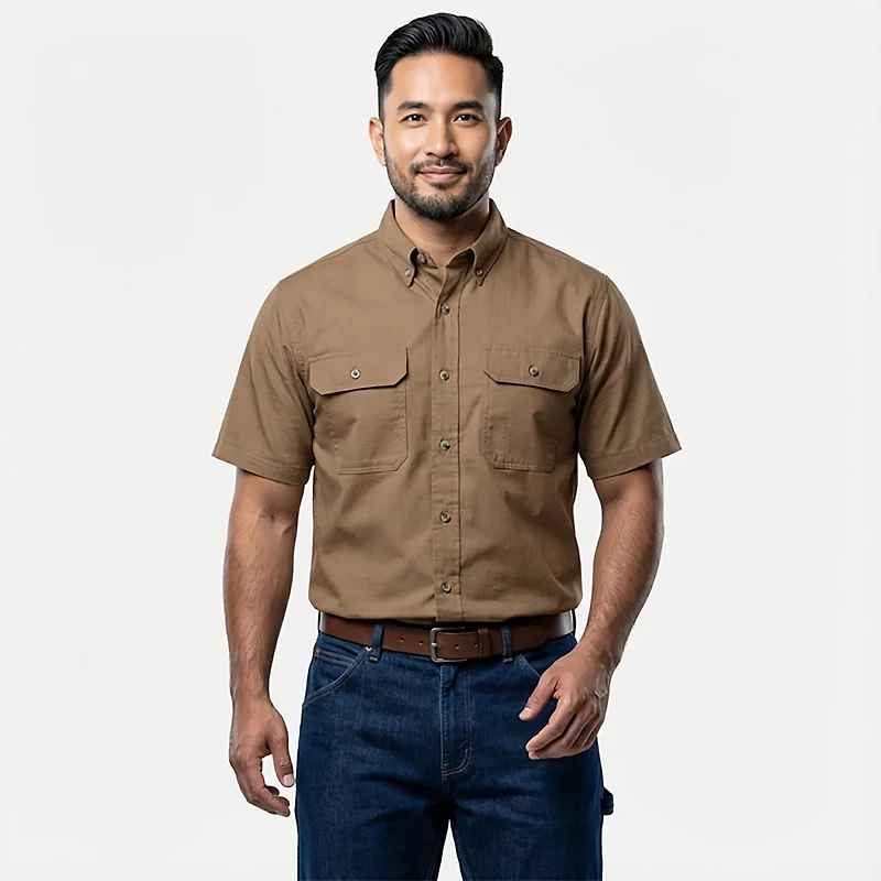 Brazos Men's Contractor Ripstop Button Down Shirt