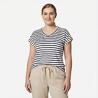 Magellan Outdoors Women's Pecos Ridge Striped V-neck T-shirt