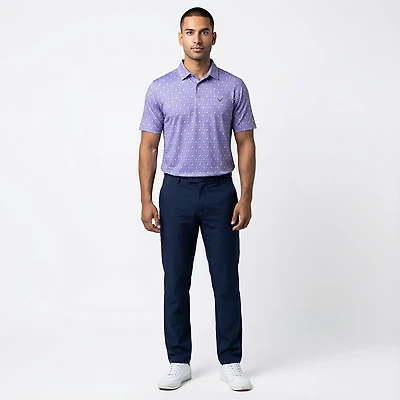 Callaway Men's Dolphin Texture Print Short Sleeve Polo Shirt