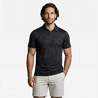 BCG Men's Golf Turbo Splash Jacquard Short Sleeve Polo Shirt