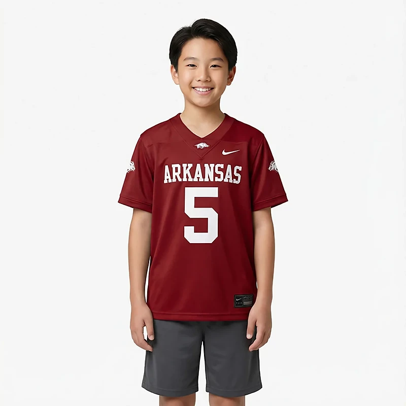 Youth Nike 5 Arkansas Razorbacks Untouchable Football Jersey