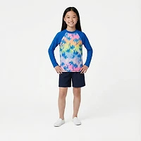 O'Rageous Girls' Daisy Printed Long Sleeve Rash Guard