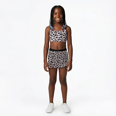 O'Rageous Girls' Spotty Leopard 2-Piece Swimsuit Skirt Set