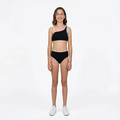 O'Rageous Girls' Solid Rib 2-Piece Swim Set