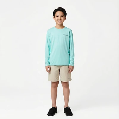 Columbia Sportswear Boys' Terminal Tackle PFG Fins and Stripes Long Sleeve T-shirt