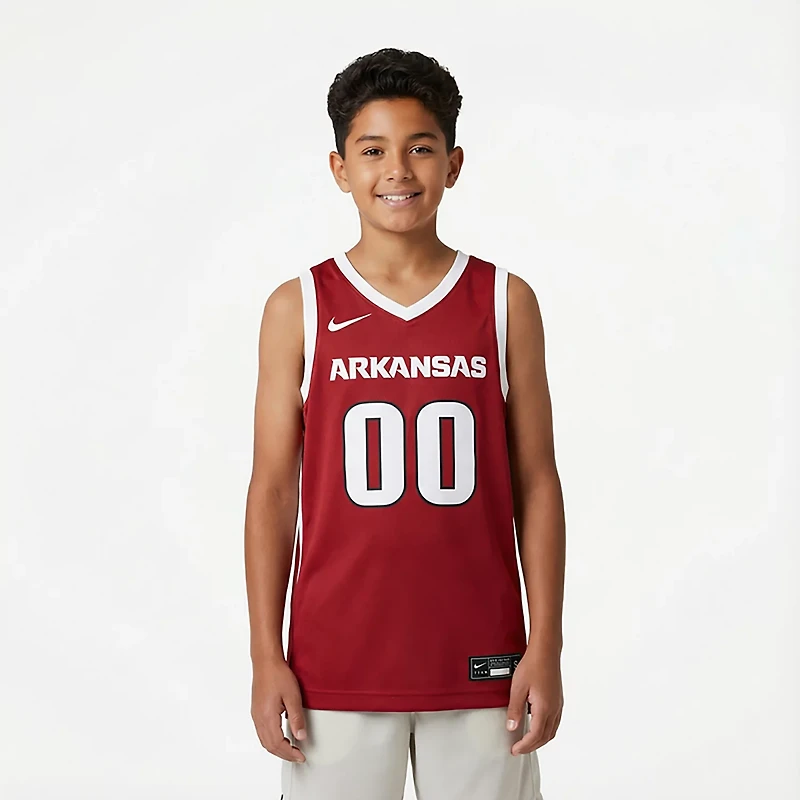 Nike Boys' University of Arkansas Replica Basketball Jersey