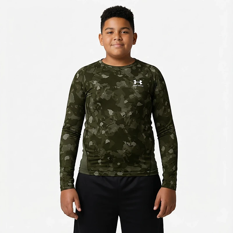 Under Armour Boys' Heat Geaar Printed Long Sleeve Top