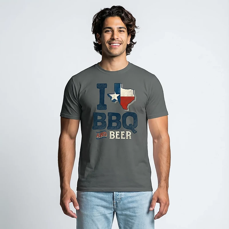 State Life Men's Texas Love Bbq And Beer Short Sleeve T-Shirt