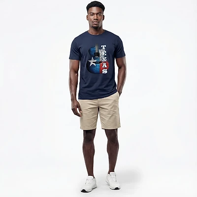 State Life Men's Short Sleeve Texas Guitar T-shirt