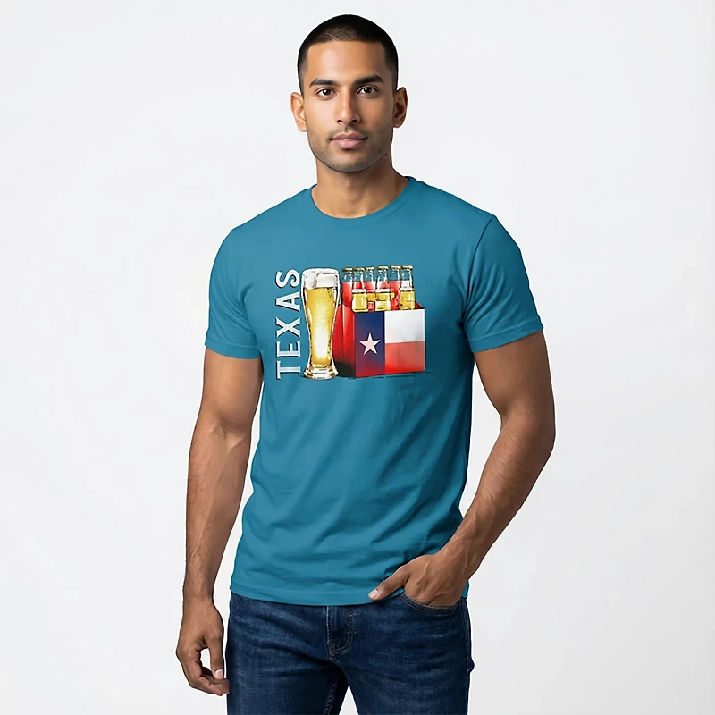 State Life Men's Texas Lager Beer Short Sleeve T-shirt