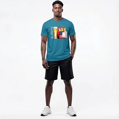 State Life Men's Alabama Lager Beer Short Sleeve T-Shirt