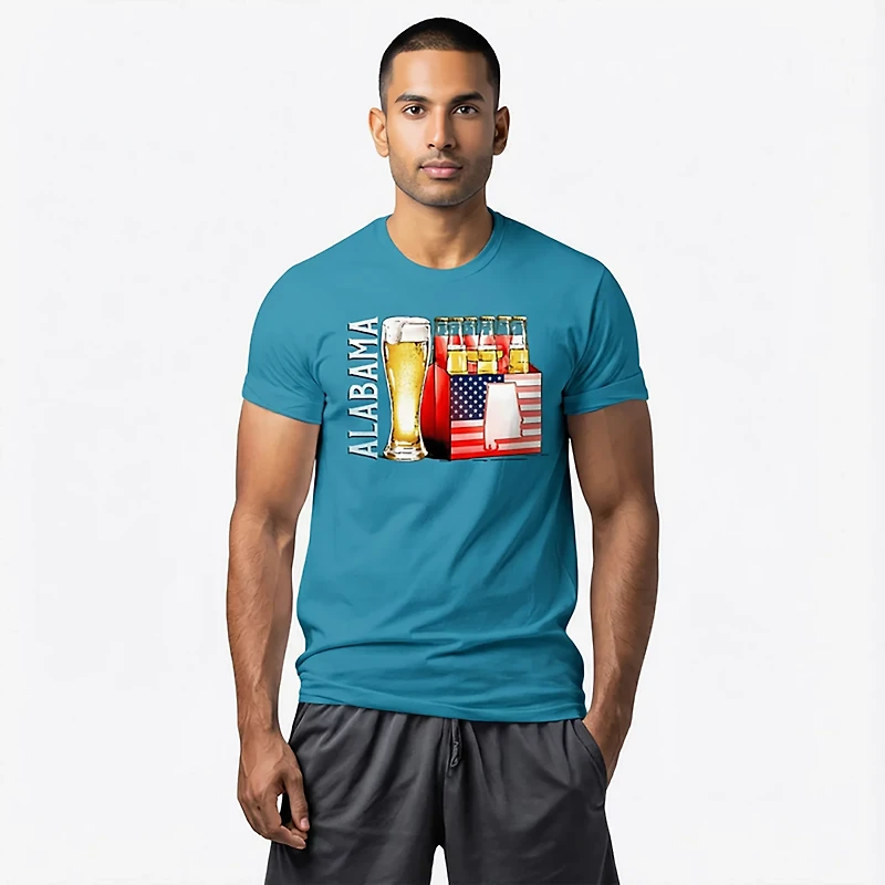 State Life Men's Alabama Lager Beer Short Sleeve T-Shirt