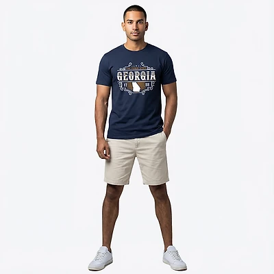 State Life Men's Georgia Vintage Label Short Sleeve T-Shirt