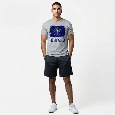 State Life Men's Indiana Grunge Flag Short Sleeve T-shirt