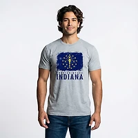 State Life Men's Indiana Grunge Flag Short Sleeve T-shirt