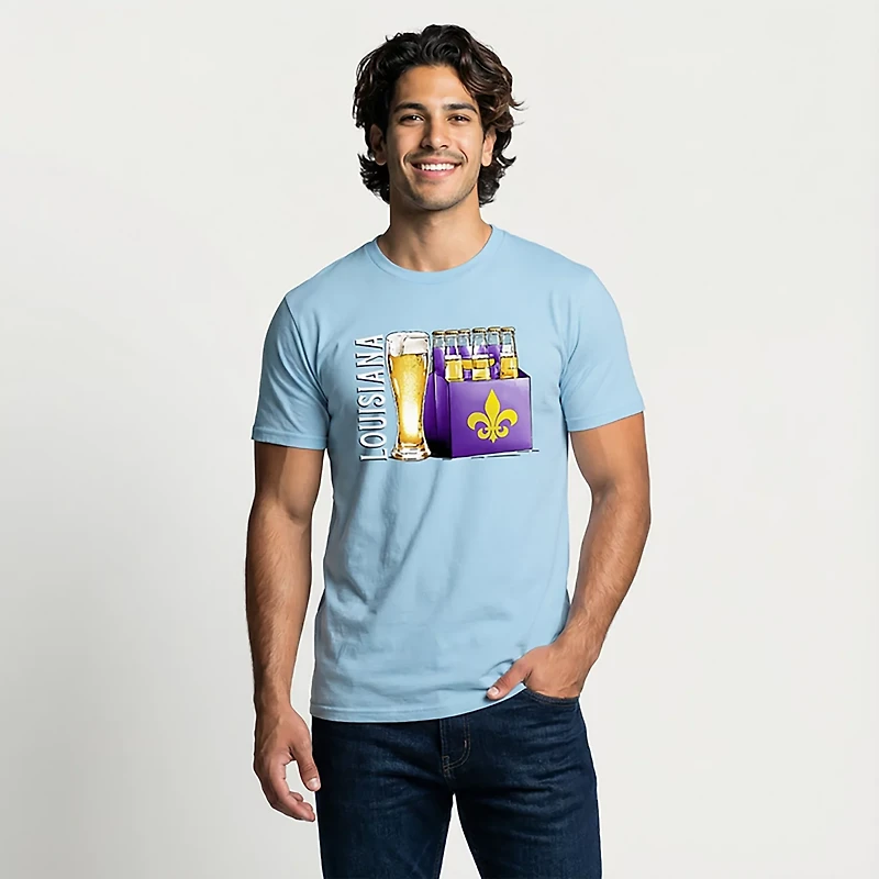 State Life Men's Louisiana Lager Beer Short Sleeve T-shirt