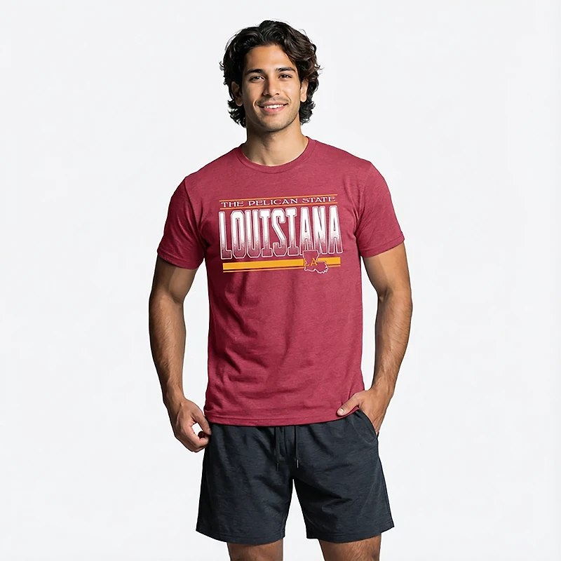 State Life Men's Louisiana Pelican Blended Short Sleeve T-shirt