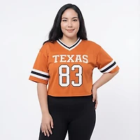 Hype and Vice Women's Texas Longhorns Cropped Football Jersey T-shirt