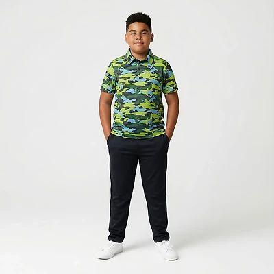 BCG Boys' Golf Shark Camo Short Sleeve Polo Shirt