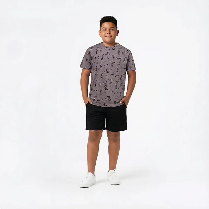 BCG Boys' 4-7 Lifestyle Work Out Alien Allover Print T-shirt