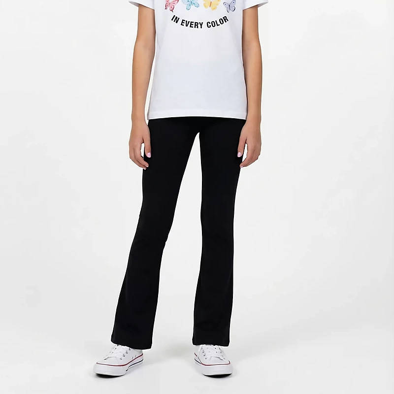 BCG Girls' Cotton Slit Flare Leggings