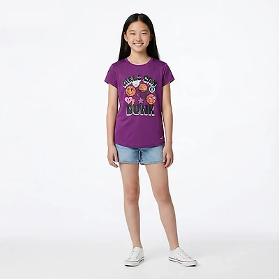 BCG Girls' 4-7 Turbo Girls Dunk Graphic T-shirt