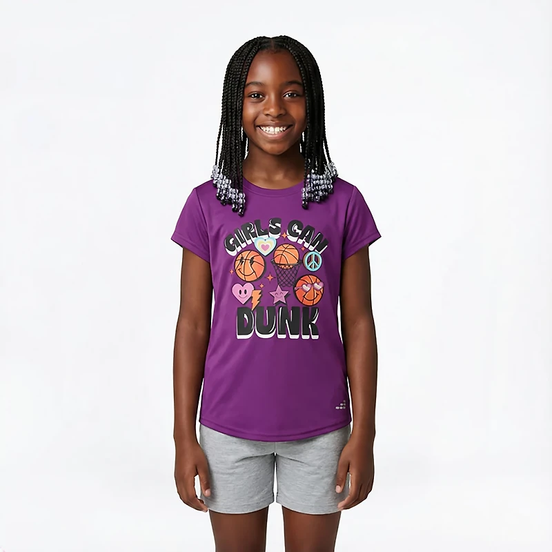 BCG Girls' 4-7 Turbo Girls Dunk Graphic T-shirt