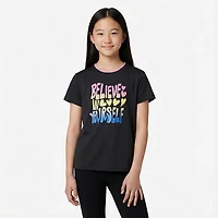 BCG Girls' Lifestyle Cotton Believe Yourself T-shirt
