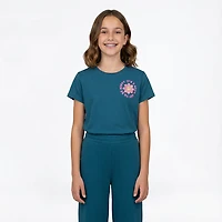 BCG Girls' Lifestyle Positive Daisy Cotton GFX Short Sleeve Graphic T-shirt