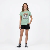 BCG Girls' Lifestyle Meowdy Cotton GFX Short Sleeve Graphic T-shirt