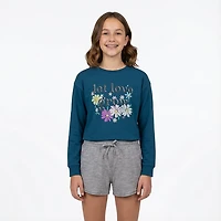 BCG Girls' Cotton Love Grow Graphic Long Sleeve T-shirt