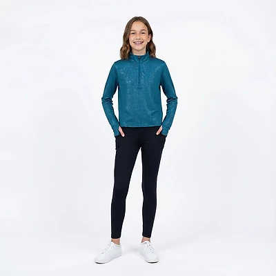 BCG Girls' 4-7 Sparkle 1/4-Zip Top