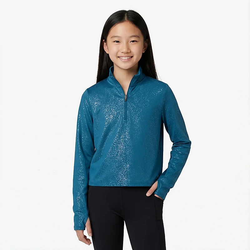 BCG Girls' 4-7 Sparkle 1/4-Zip Top