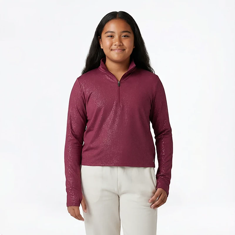BCG Girls' 4-7 Sparkle 1/4-Zip Top