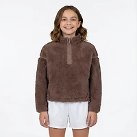 BCG Girls' Cozy Emboss 1/4-Zip Sherpa Top