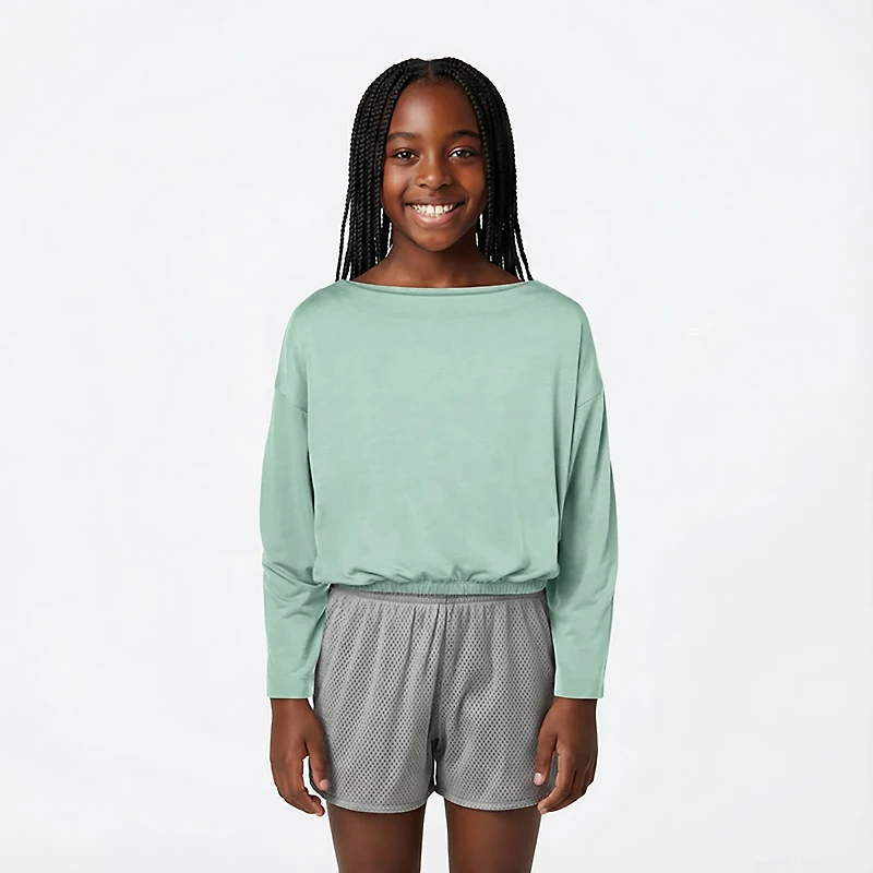 BCG Girls' Shoulder Play Long Sleeve T-shirt