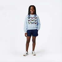 BCG Girls' Cotton Fleece Butterfly Cropped Crew