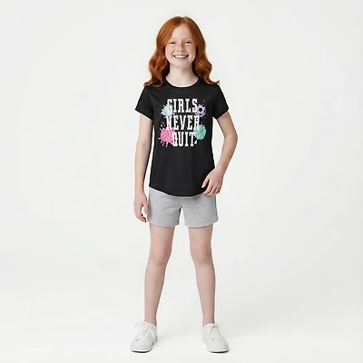 BCG Girls' 4-7 Turbo Never Quit Graphic T-shirt
