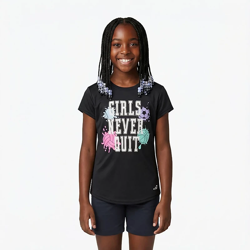 BCG Girls' 4-7 Turbo Never Quit Graphic T-shirt
