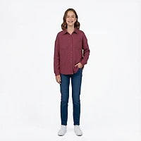 Magellan Outdoors Girls' Campfire Waffle Long Sleeve Button Down Shirt