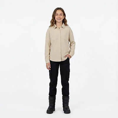 Magellan Outdoors Girls' Campfire Waffle Long Sleeve Button Down Shirt