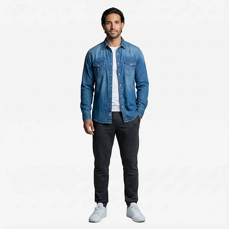 Magellan Outdoors Men's Pecos Ridge Denim Long Sleeve Shirt