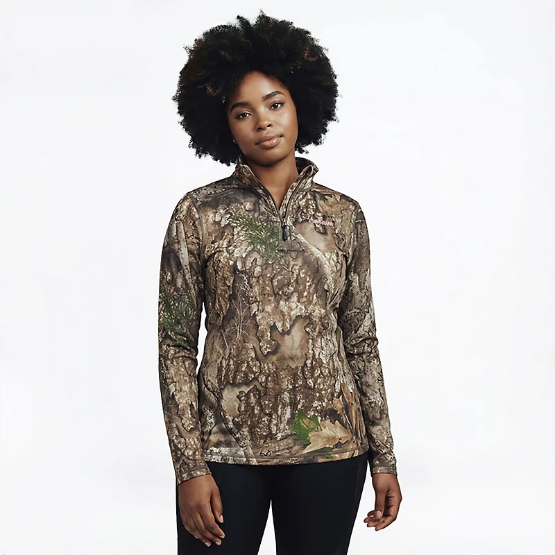 Magellan Outdoors Women's HuntGear Crockett 1/4 Zip Long Sleeve Pullover