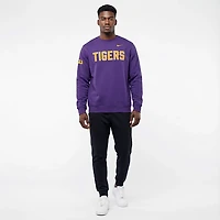 Nike Men's LSU Tigers Block Team Fleece Club Crew Sweatshirt